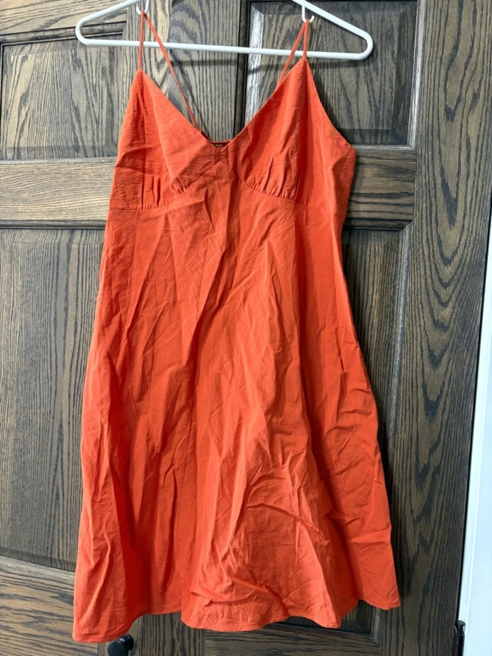 Madewell Spaghetti-Strap Mini Dress in Rust